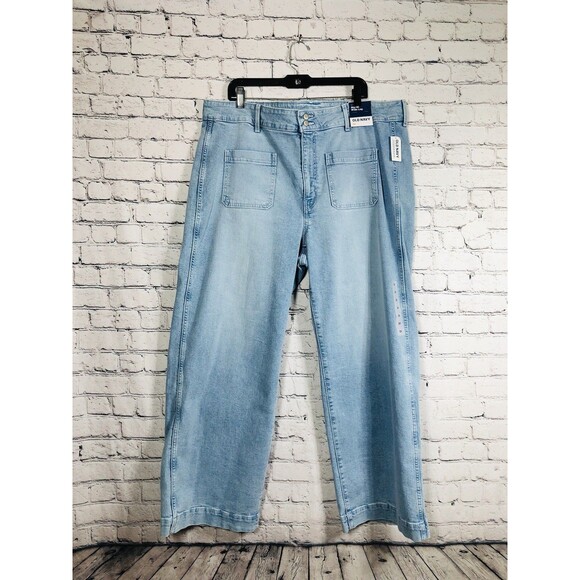 Old Navy Denim - Old Navy Women's Plus Size Extra High-Waisted Mariner Wide-Leg Jeans Size 20